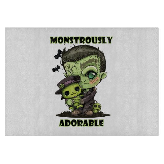 Planche À Découper Joli monstre de Frankenstein avec peluche (Devant)