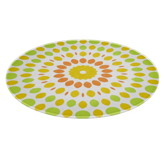 Planche À Découper Joli motif en vert citron, jaune citron, orange (Coin)