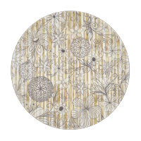 Joli motif floral gris à pois dorés pour fille