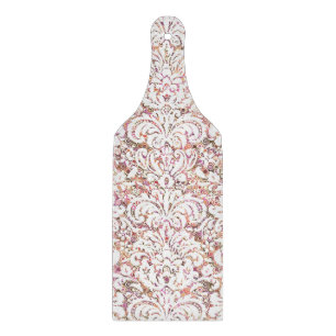 Planche À Découper Joli motif floral vintage rose blanc