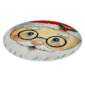 Planche À Découper Joli Noël Aquarelle Père Noël Face (Coin)