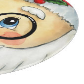 Planche À Découper Joli Noël Aquarelle Père Noël Face (Coin)