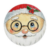 Planche À Découper Joli Noël Aquarelle Père Noël Face (Devant)