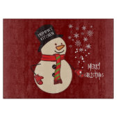 Planche À Découper Joli Noël Snowman Cartoon Custom Holiday (Devant)