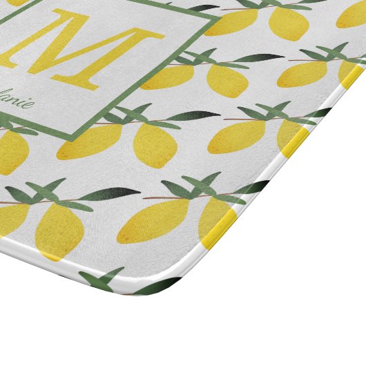 Planche À Découper Joli nom de monogramme de citron (Coin)