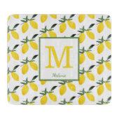 Planche À Découper Joli nom de monogramme de citron (Devant)