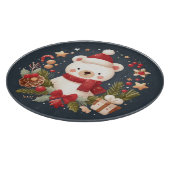 Planche À Découper Joli ours de Noël/d'hiver en couronne (Coin)