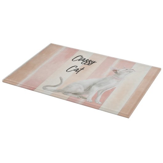 Planche À Découper Joli Peach Pink Crème raypes Chat (Coin)