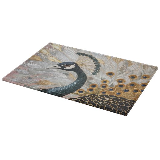 Planche À Découper Joli Peacock Gold Noël (Coin)