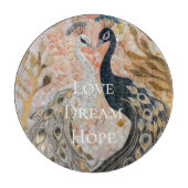 Planche À Découper Joli Peacock Pink Gold Noël (Devant)