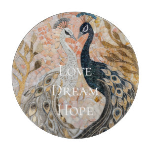 Planche À Découper Joli Peacock Pink Gold Noël