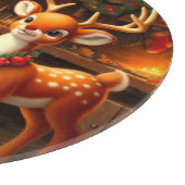 Planche À Découper Joli Père Noël et rennes (Coin)