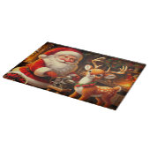 Planche À Découper Joli Père Noël et rennes (Coin)