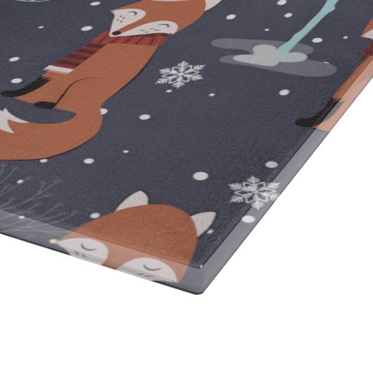 Planche À Découper Joli renard d'hiver (Coin)