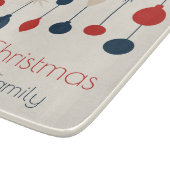 Planche À Découper Joli Retro Joyeux Noël Rouge Bleu Ornements (Coin)