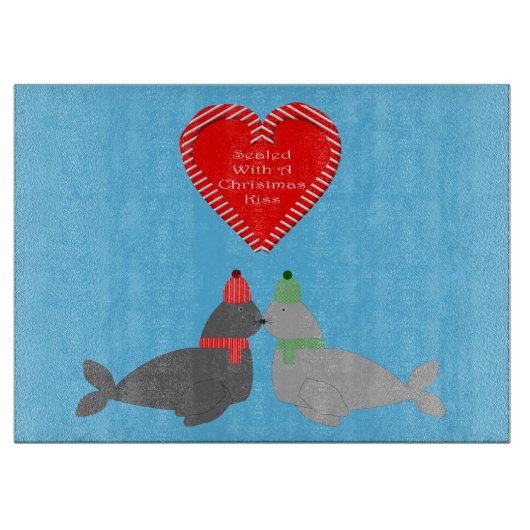 Planche À Découper Joli Seals de baiser de Noël (Devant)