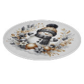 Planche À Découper Joli Snowman et feuillage de Noël (Coin)