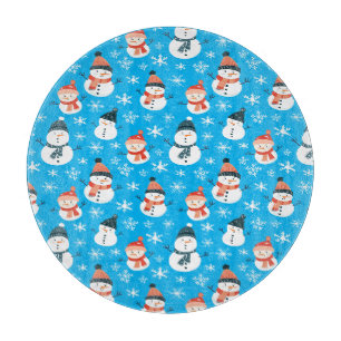 Planche À Découper Joli Snowman Snowflake Motif sans couture Noël