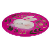 Planche À Découper Jolie Couronne Florale de Lapin de Printemps Paste (Coin)