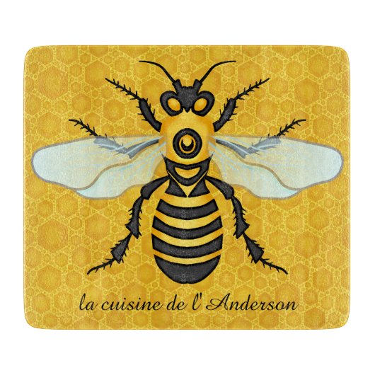 Planche À Découper Jolie cuisine de coutume de ruche d'abeille de nid (Devant)