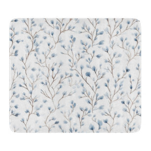Planche À Découper Jolie Fête de Mariage Florale Bleue et Blanche