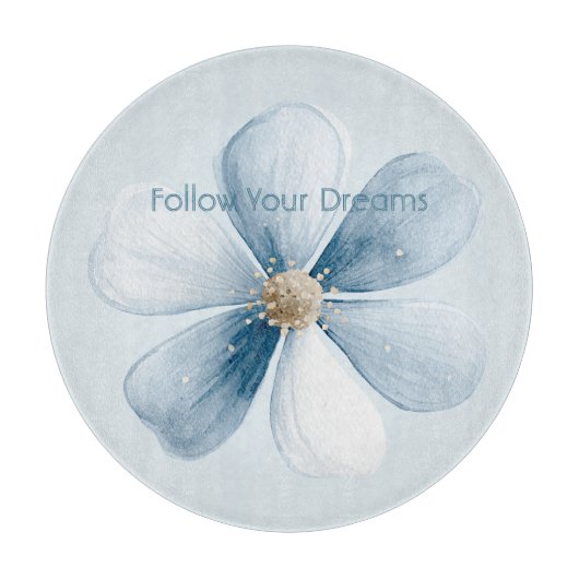 Planche À Découper Jolie Fleur Bleue (Devant)