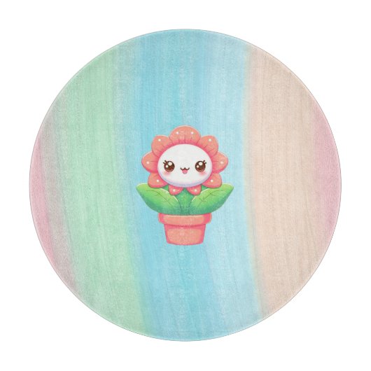 Planche À Découper Jolie fleur fantaisiste en pot (Devant)