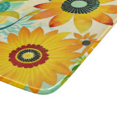 Planche À Découper Jolie folk Art Fleurs Jaunes (Coin)