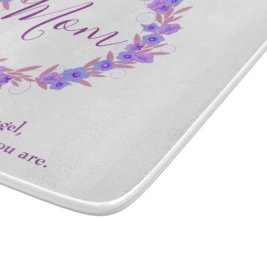 Planche À Découper Jolie maman Courbe fleurie violette et bleue (Coin)