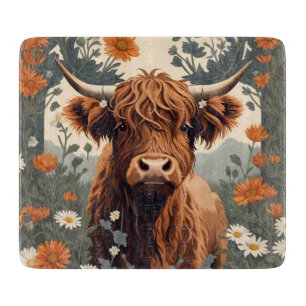 Planche À Découper Jolie vache Vintage Highland