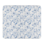 Planche À Découper Jolies fleurs bleues blanches chic (Devant)