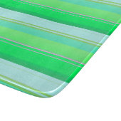 Planche À Découper Jolies rayures vert aqua (Coin)