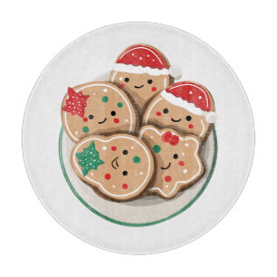 Planche À Découper Jolis biscuits de Noël sur une assiette – Vacances