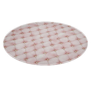 Planche À Découper Jolis carrés dorés roses  