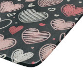 Planche À Découper Jolis cœurs de craie pour la Saint-Valentin (Coin)