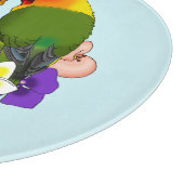 Planche À Découper Jolis Inséparables Fleurs Tropicales Oiseau Romant (Coin)