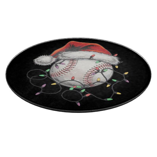 Planche À Découper Joueur de baseball de Noël de père Noël Sports (Coin)