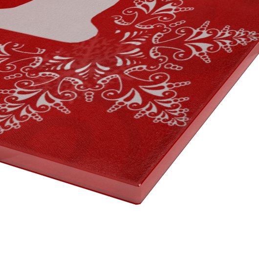 Planche À Découper JOY Snowflake Motif Élégant Noël Rouge (Coin)