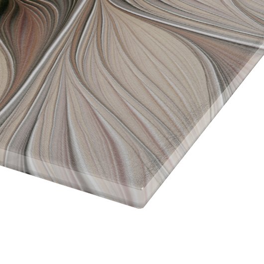 Planche À Découper Joyeuse Fleur Abstrait Beige Brown Floral Fractal (Coin)