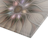 Planche À Découper Joyeuse Fleur Abstrait Beige Brown Floral Fractal (Coin)