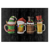 Planche À Découper Joyeuses bières de Noël Boire Père Noël Beer Lover (Devant)