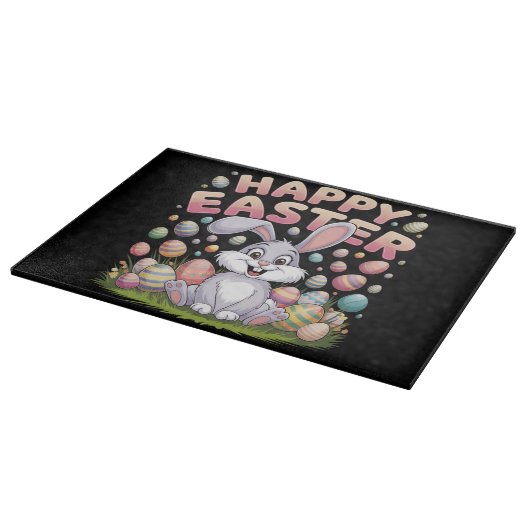 Planche À Découper Joyeuses Pâques 2025 Œufs Lapin Mignon (Coin)