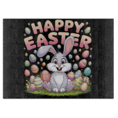 Planche À Découper Joyeuses Pâques 2025 Œufs Lapin Mignon (Devant)