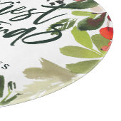 Planche À Découper Joyeuses vacances aquarelle feuillage fleuri (Coin)