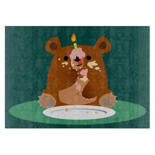 Planche À Découper Joyeux anniversaire, petit ours ! ! Planche à déco (Devant)