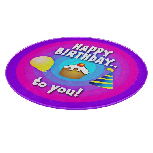 Planche À Découper Joyeux Anniversaire Pour Vous Cercle Design-47555 (Coin)