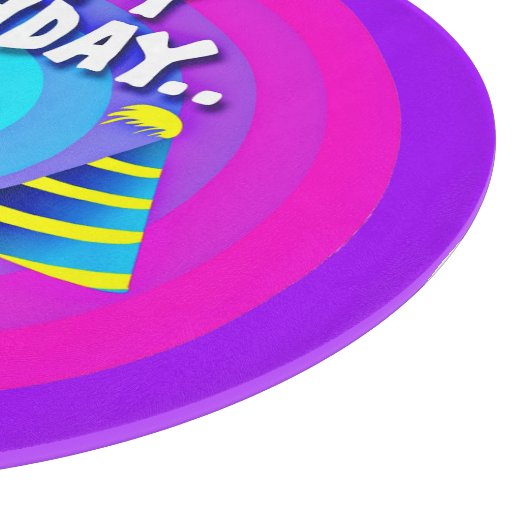 Planche À Découper Joyeux Anniversaire Pour Vous Cercle Design-47555 (Coin)