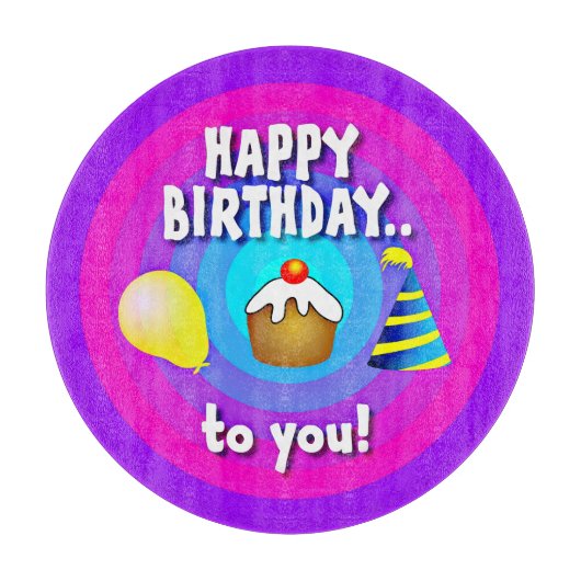Planche À Découper Joyeux Anniversaire Pour Vous Cercle Design-47555 (Devant)