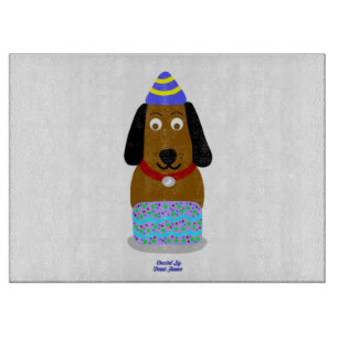 Planche À Découper Joyeux Birthday Pup Glass Cutboard