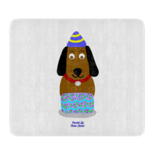 Planche À Découper Joyeux Birthday Pup Glass Cutboard